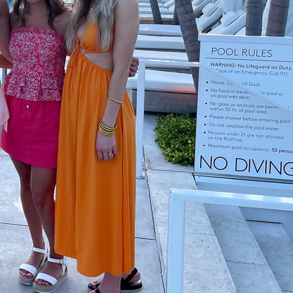 Zara Tangerine cut out dress - Picture 2 of 9